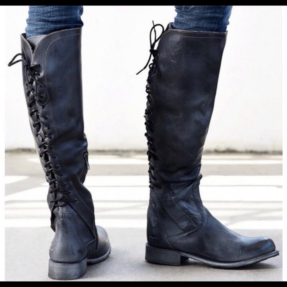 Bed Stu Lace-up Boots! Size 7.5 black. Only worn a few times.